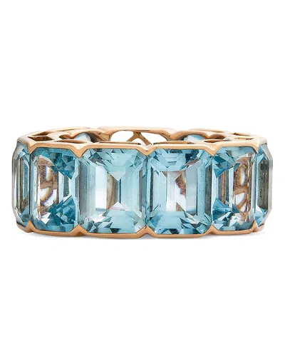 Piranesi 18k Rose Gold Pietra Blue Topaz Eternity Ring In Blue/rose Gold