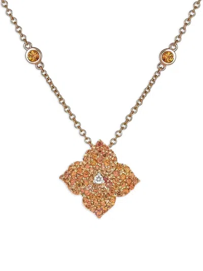 Piranesi 18k Rose Gold Sapphire Small Flower Necklace