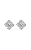 Piranesi 18k White Gold Fiore Diamond Pave Flower Large Stud Earrings In White