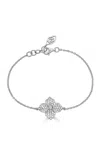Piranesi Flower Diamond Pave Link Bracelet In White