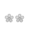 Piranesi 18k White Gold Classic Flower Earrings With Diamonds, 4.42 Ct. T. W. In White