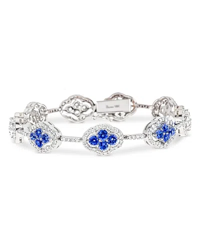Piranesi 18k White Gold Diamond & Blue Sapphire Maison Bracelet In Silver