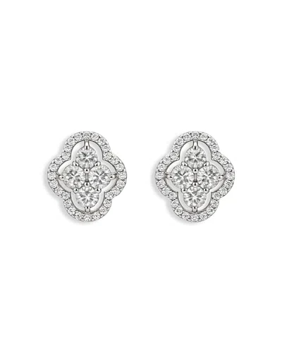 Piranesi 18k White Gold Diamond Maison Stud Earrings In Blue