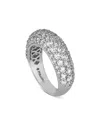 Piranesi 18k White Gold Dome Diamond Pave Small Statement Ring In White