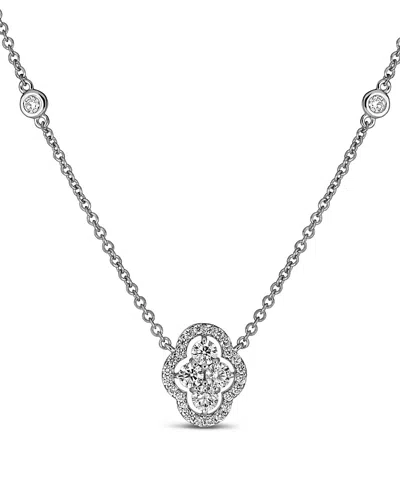 Piranesi 18k White Gold Maison Diamond Pendant Necklace, 16-17 In Silver