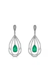 Piranesi 18k White Gold Pear Emerlad Earrings In Green
