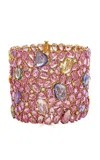 Piranesi 18k Yellow Gold And Diamond Multicolor Sapphire Bracelet