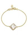 Piranesi 18k Yellow Gold Capri Fiore Bracelet With Mother Of Pearl And Diamonds In White/gold