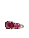 Piranesi 18k Yellow Gold Diamond And Tourmaline Sugarloaf Ring In Multi