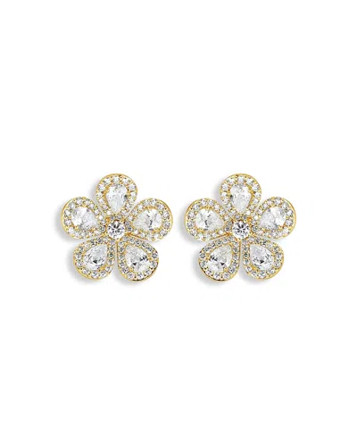 Piranesi 18k Yellow Gold Diamond Classic Flower Mini Earrings