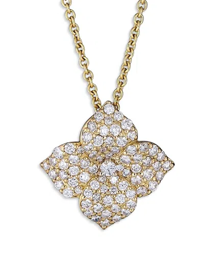Piranesi 18k Yellow Gold Diamond Large Flower Necklace; 18