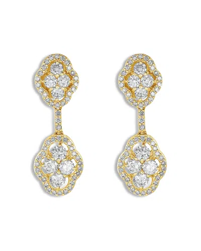 Piranesi 18k Yellow Gold Diamond Maison Two Tier Earrings