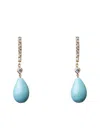 Piranesi 18k Yellow Gold Diamond Turquoise Drop Earrings In Blue