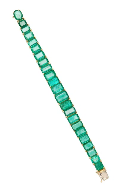 Piranesi 18k Yellow Gold Emerald Bracelet In Green