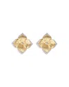 PIRANESI 18K YELLOW GOLD LARGE ORO FIORE EARRINGS WITH DIAMONDS, 0.42 CT. T. W.