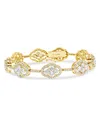 Piranesi 18k Yellow Gold Maison Diamond Halo Flower Cluster Link Bracelet In Gold