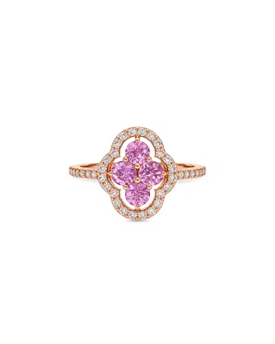 Piranesi 18k Yellow Gold Maison Pink Sapphire & Diamond Halo Ring In Neutral