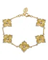 Piranesi 18k Yellow Gold Oro Fiore Diamond Flower Link Bracelet In Gold