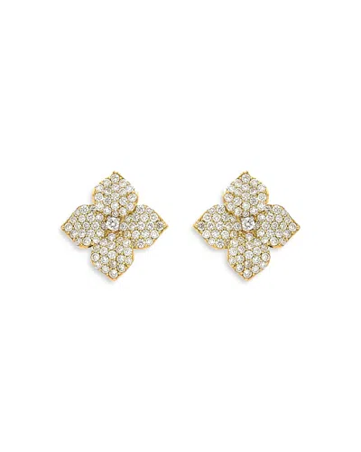 Piranesi 18k Yellow Gold Small Fiore Earrings With Diamonds, 1.47 Ct. T. W.
