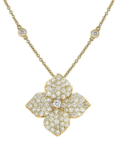 Piranesi Large Fiore Flower-pendant Diamond Necklace In Gold