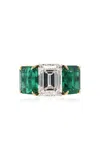 Piranesi Platinum & 18k Gold Emerald And Diamond Ring In Green