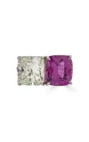 Piranesi Platinum Pink Sapphire And Diamond Toi Et Moi Ring In White