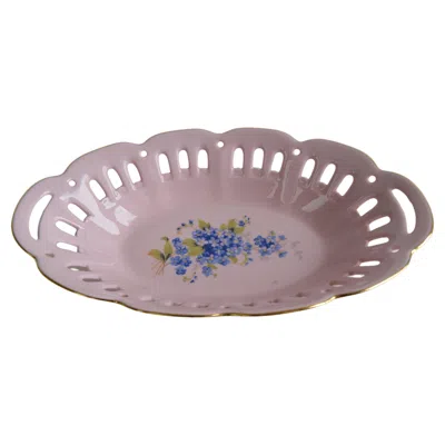 Pre-owned Pirkenhammer Vintage Pirken Hammer 1803 Bowl, Pink Porcelain Czechoslovakia, Circa 1980's.