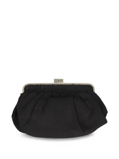 Pre-owned Pirovano Vintage Cotton Clutch Bag In Black