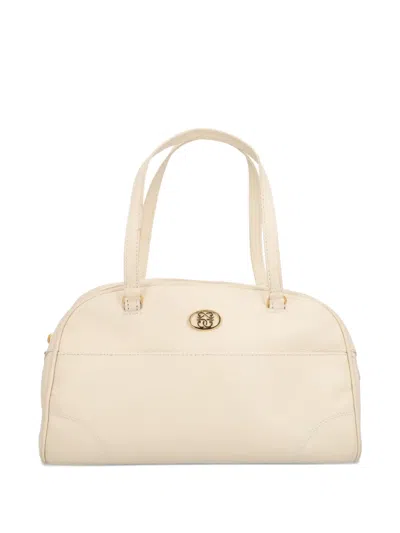 Pre-owned Pirovano Vintage Leather Tote Bag In White
