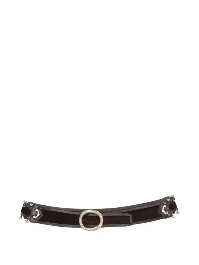 Pre-owned Pirovano Vintage Oval-buckle Belt In Brown