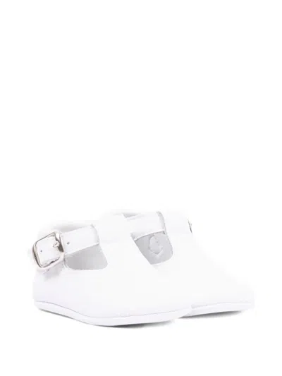 Pisamonas Babies' Buckle Leather Pre-walkers In White