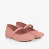 PISAMONAS GIRLS CORAL PINK CANVAS BAR SHOES
