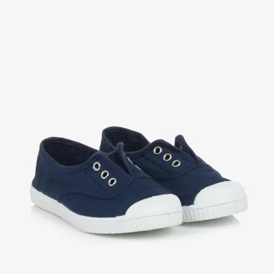 Pisamonas Navy Blue Canvas Slip-on Trainers