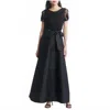 Pisarro Nights 3d Floral Bodicebeaded Gown Dress In Black In Black