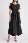 Pisarro Nights V-neck Embellished Mesh Gown In Black