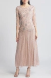 PISARRO NIGHTS BEADED CHIFFON GOWN