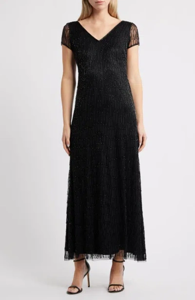 Pisarro Nights Beaded Gown In Black
