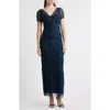 Pisarro Nights Beaded Mesh Column Gown
