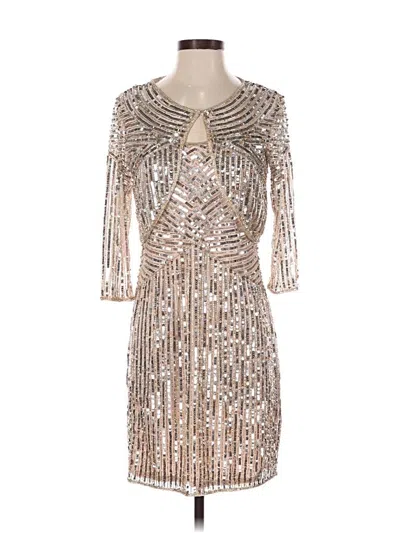Pre-owned Pisarro Nights Cocktail Dress In Silver