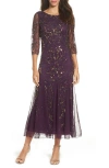 PISARRO NIGHTS PISARRO NIGHTS ILLUSION SLEEVE BEADED A-LINE GOWN