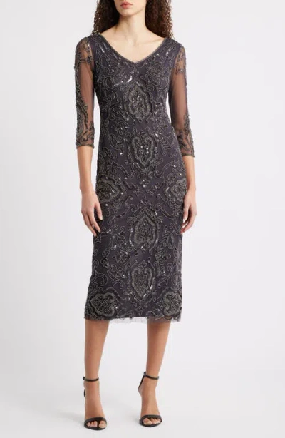 Pisarro Nights Sequin & Beaded Cocktail Sheath Dress