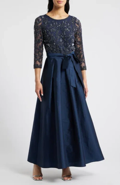 Pisarro Nights Sequin Bodice Gown In Carbon