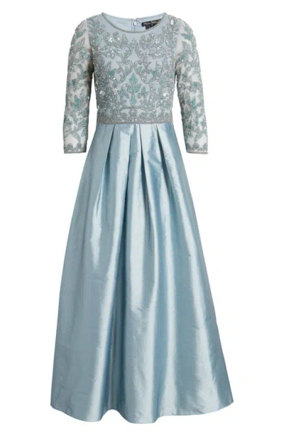 Pisarro Nights Sequin Bodice Gown In Light Blue