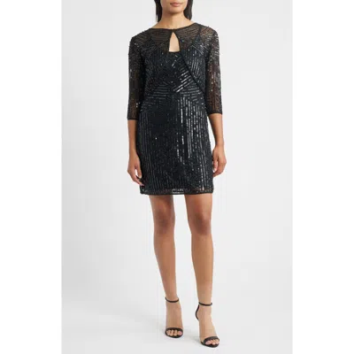 Pisarro Nights Sequin Embellished Cocktail Dress With Jacket In Black