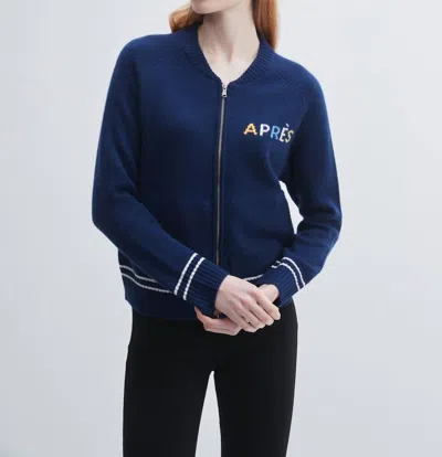 Pissenlit Apres Ski Cardi In Navy In Blue