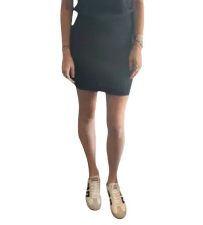 Pissenlit Brushed Cashmere Mini Skirt In Black In Gray