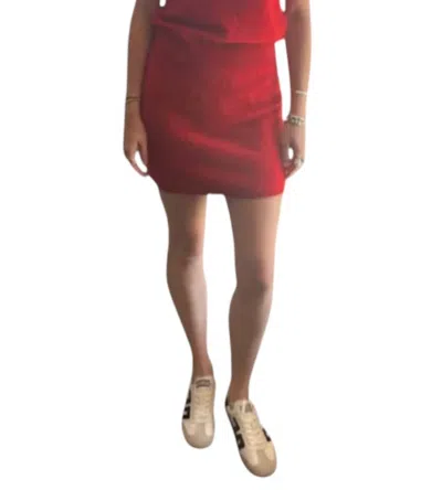 Pissenlit Brushed Cashmere Mini Skirt In Red