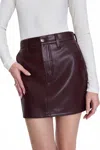 Pistola Abi High Rise Mini Skirt In Cabernet In Brown