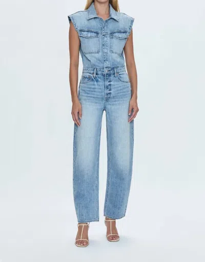 Pistola Ace Sleeveless Barrel Leg Jumpsuit In Rally