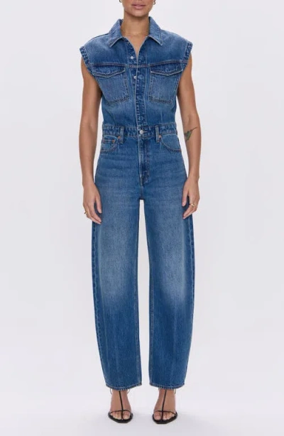 Pistola Ace Sleeveless Denim Jumpsuit In Blue